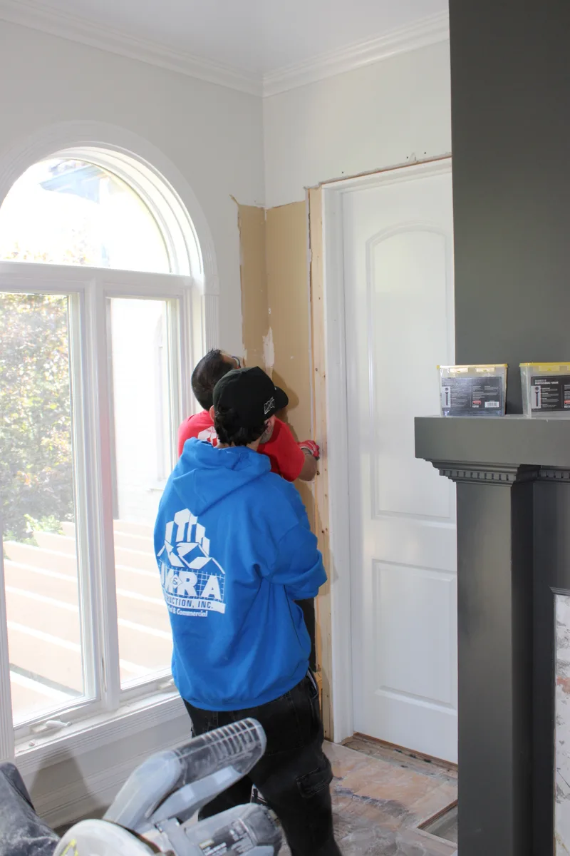 JMRA crew framing a new door opening